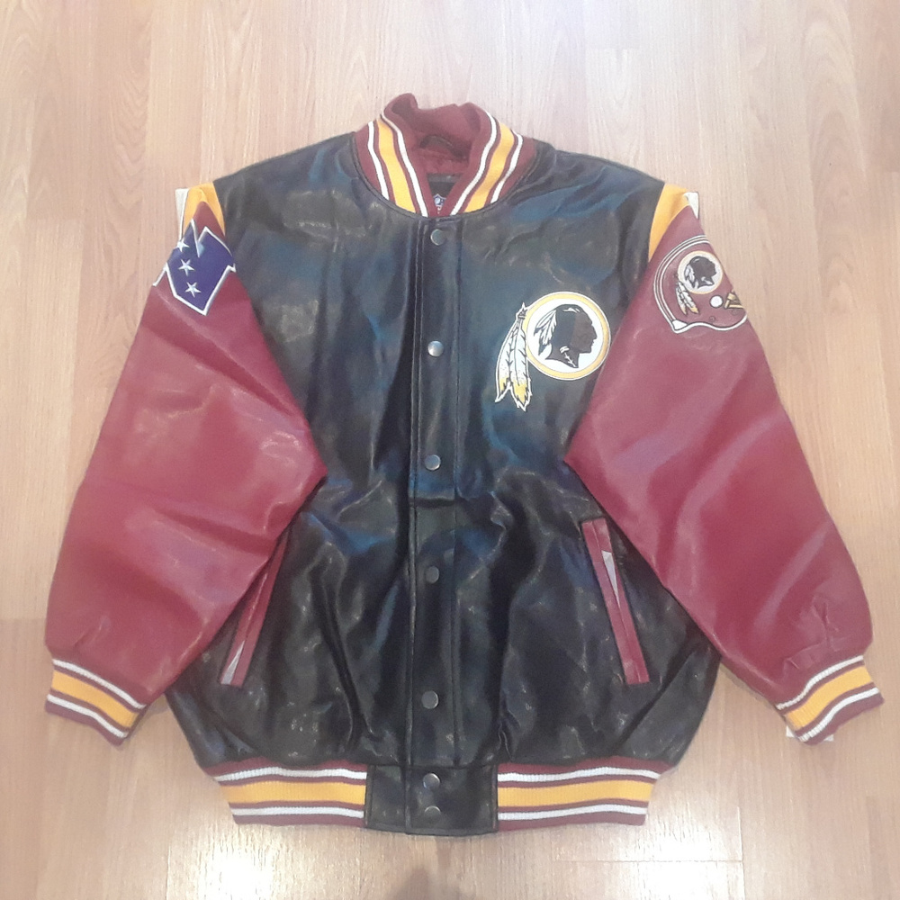 Redskins NFL Faux Leather Varsity Jacket by Gill